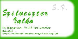 szilveszter valko business card